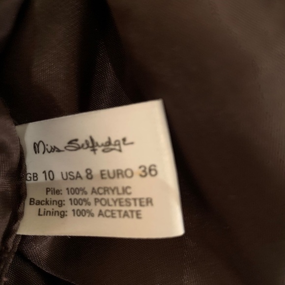 Miss Selfridge UK Faux Fur Lined Short Coat Size XS - Picture 11 of 11